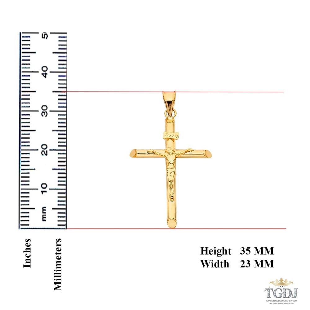 14K Yellow Gold Religious Crucifix Pendant - Picture 3 of 3